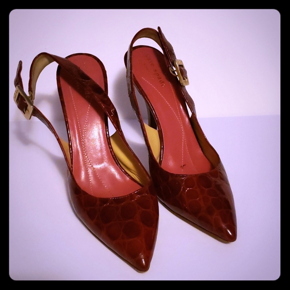 Kate Spade Slingback Ruby Red Heels Size 6.5